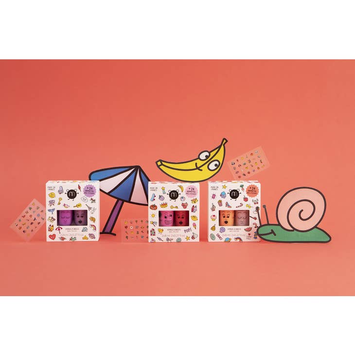 Nail polishes + Sticker Kit