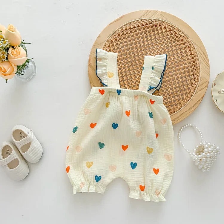 Ruffle Strap Heart Romper