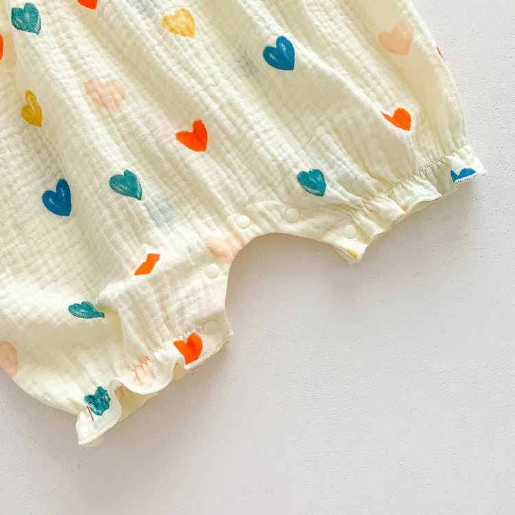 Ruffle Strap Heart Romper