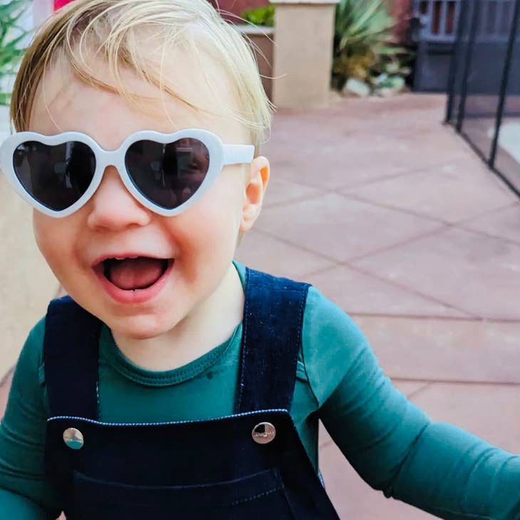 Heart Sunglasses: White 0-2 yrs