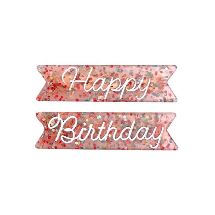 Happy Birthday Hair Clips Set - Novelty Gift