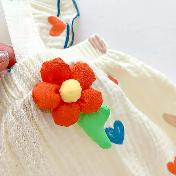 Ruffle Strap Heart Romper
