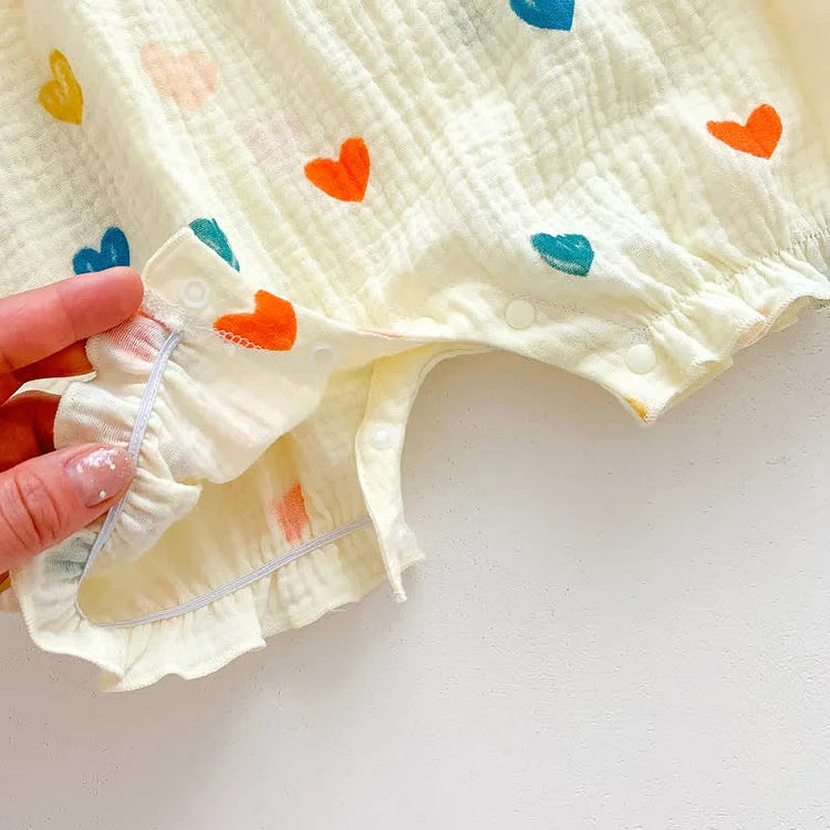 Ruffle Strap Heart Romper