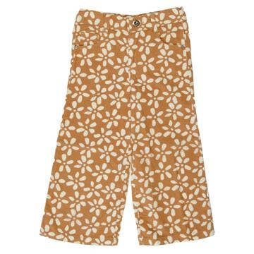 Floral Corduroy Flare Pants