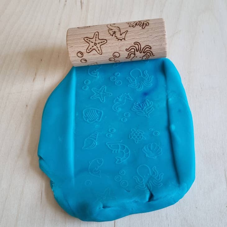Wooden Hand Dough Roller Sea Creatures
