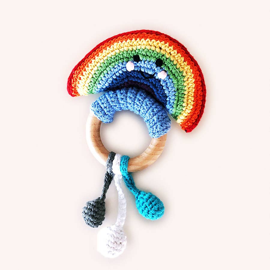 Rainbow Teething Ring Rattle