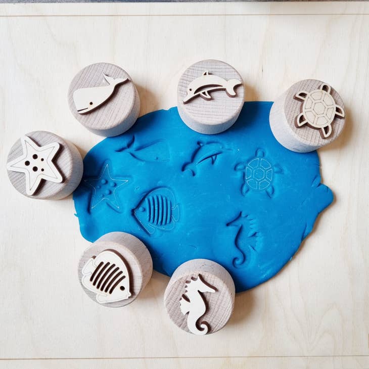 Wooden stamp set Sea Creatures