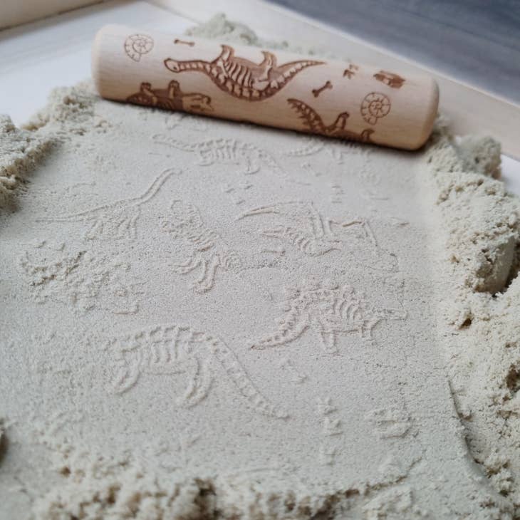 Wooden Hand Dough Roller Dinosaur