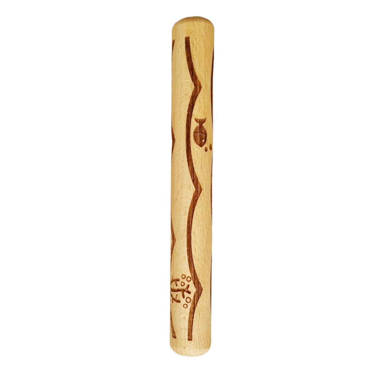 Wooden Hand Dough Roller Ocean