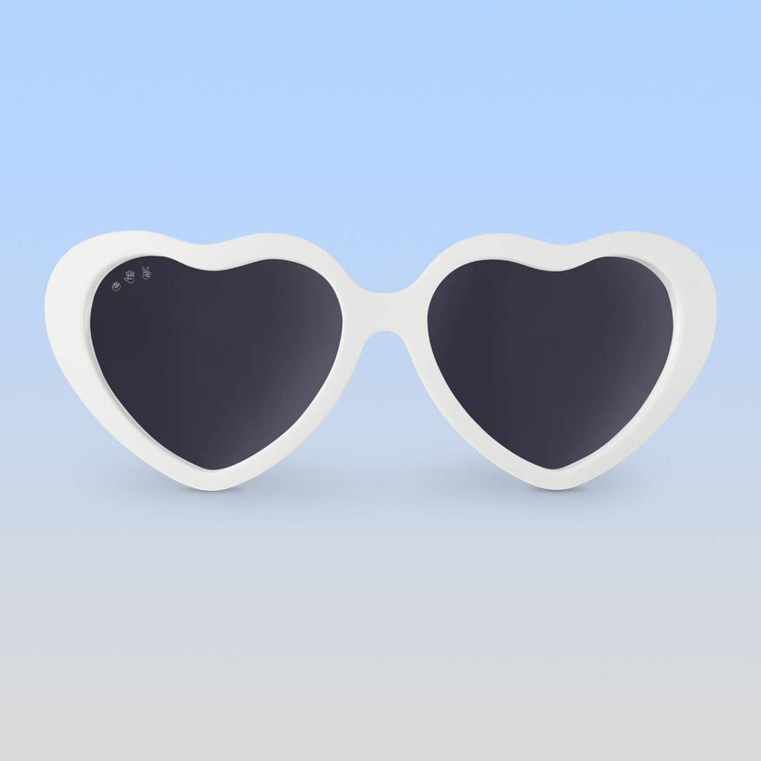 Heart Sunglasses: White 0-2 yrs