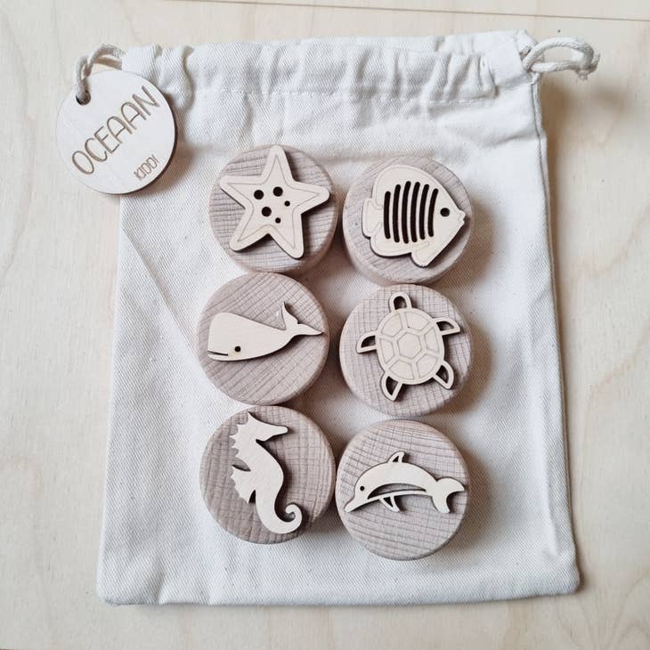 Wooden stamp set Sea Creatures