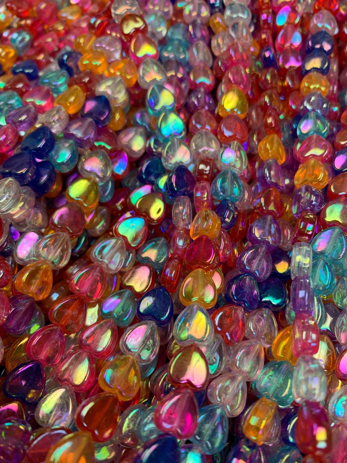 Colorful Heart Beads, Small Bright Heart Beads For DIY Keychain, Kids Accent Beads, Trendy Spacer Heart Beads, Bulk Beads For Jewelry Making,