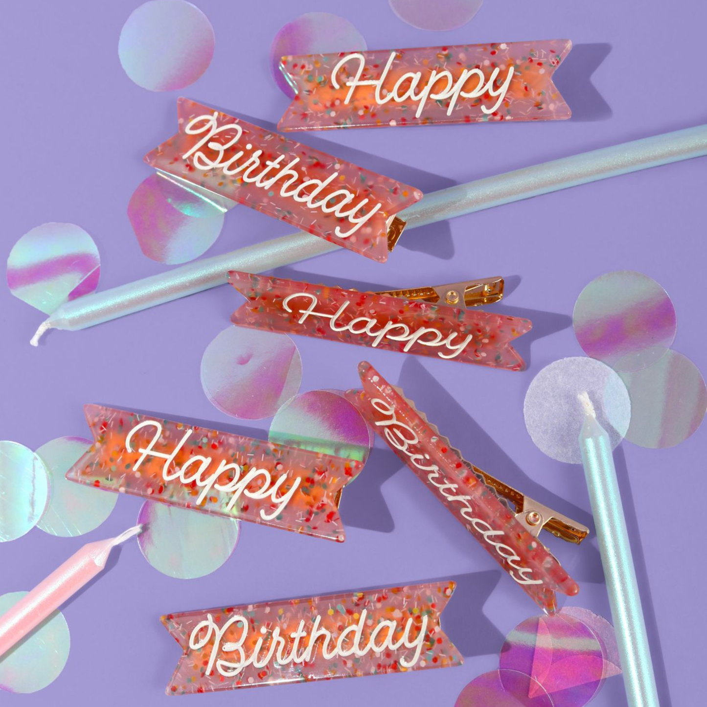 Happy Birthday Hair Clips Set - Novelty Gift