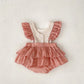 Embroidered Ruffle Sleeveless Bodysuit