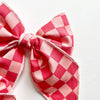 Pink & Salmon Checkered Elle Bow