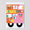 'Birthday Bus'  Fold Out Kid's Birthday Card