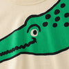 Boys’ Cartoon Alligator Print T-Shirt In European And American Style: Apricot / 120 (5-7Y)