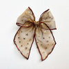 Sheer Golden Flocked Stars Elle Hair Bow