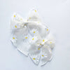 White Daisy Flocked Sheer Elle Hair Bow