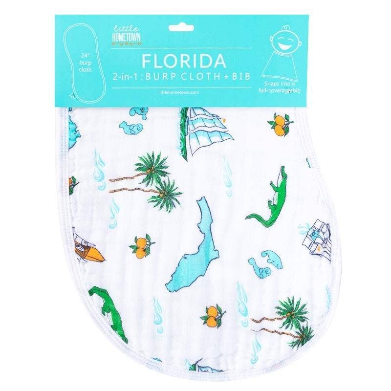 Baby Burp Cloth and Wraparound Bib Florida Baby