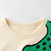 Boys’ Cartoon Alligator Print T-Shirt In European And American Style: Apricot / 130 (7-8Y)