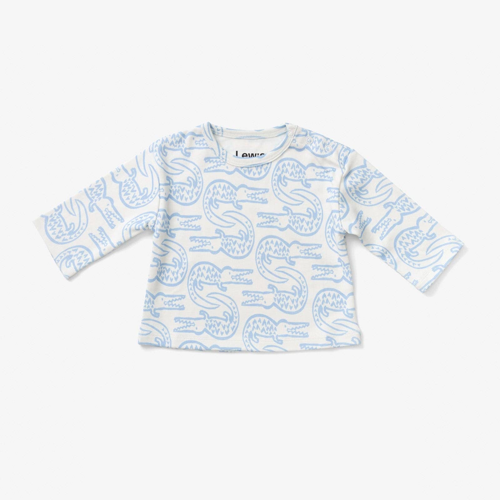 Baby Long Sleeve T Shirt - Alligator | Bay Blue: 6-12m