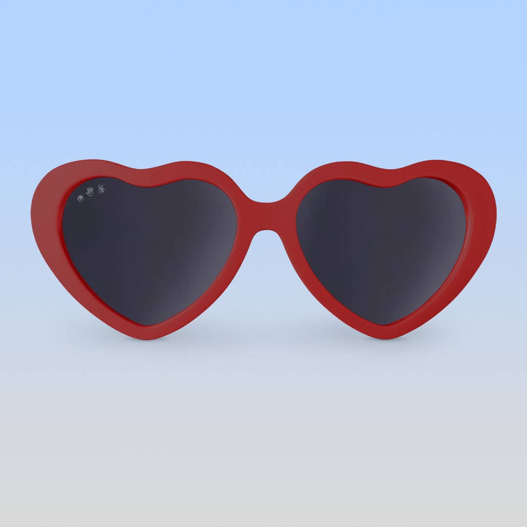 Heart Sunglasses | Cranberry: Baby (Ages 0-2) / Grey Polarized Lens