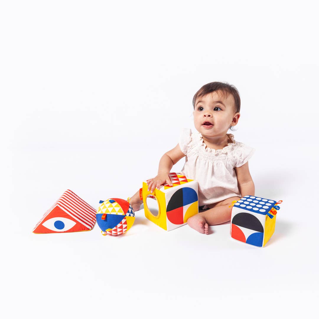 The Baby Bauhaus Activity Set, 4 Soft Objects, Montessori
