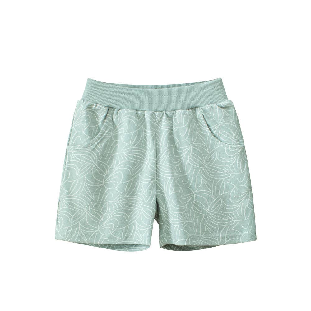 Summer Arrival Boys Cotton Casual Style Geometric Pattern Shorts: Green / 90 (12-24M)