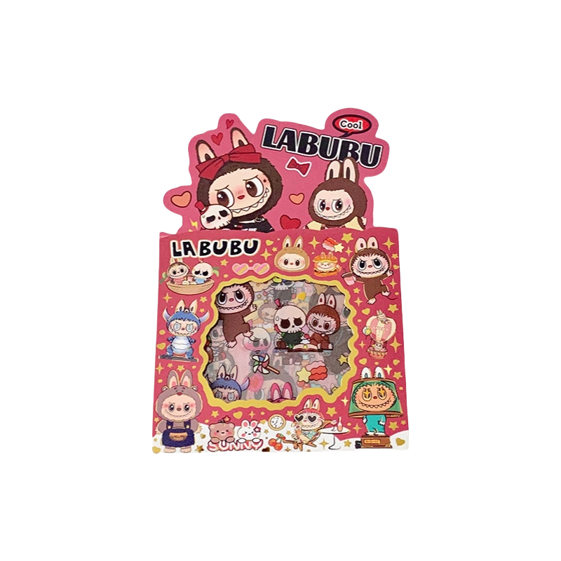Labubu Stickers Cute Cartoon Character Decals DIY Scrapbooking & Craft Supplies: Red