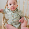 Blue & Sage Geometrical Print Boys Shirt & Shorts set : Infant : Baby : Toddler : Tween : Kids: 18-24 month