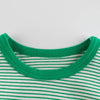 Baby Striped Pattern Casual Round Neck T Shirt Outfits: Blue / 120 (5-7Y)