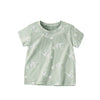 Boys’ Bony Dinosaur Cartoon Pattern Short Sleeves T-Shirt In European And American Style For Summer: Green / 120 (5-7Y)