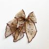 Sheer Golden Flocked Stars Elle Hair Bow