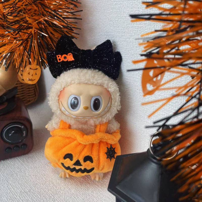 Labubu Halloween Pumpkin Boo Headband Outfit Changeable Costume Dress Up: Orange