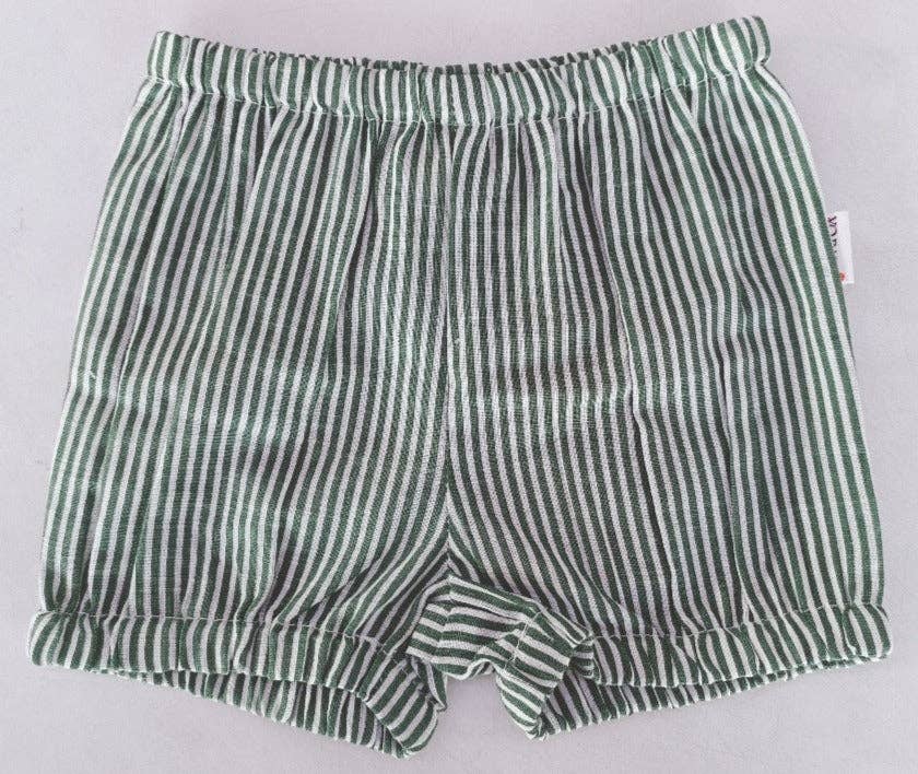Sage Green Stripes Print Cotton-Linen Boys Diaper Cover : Infant : Baby: 3-6 months