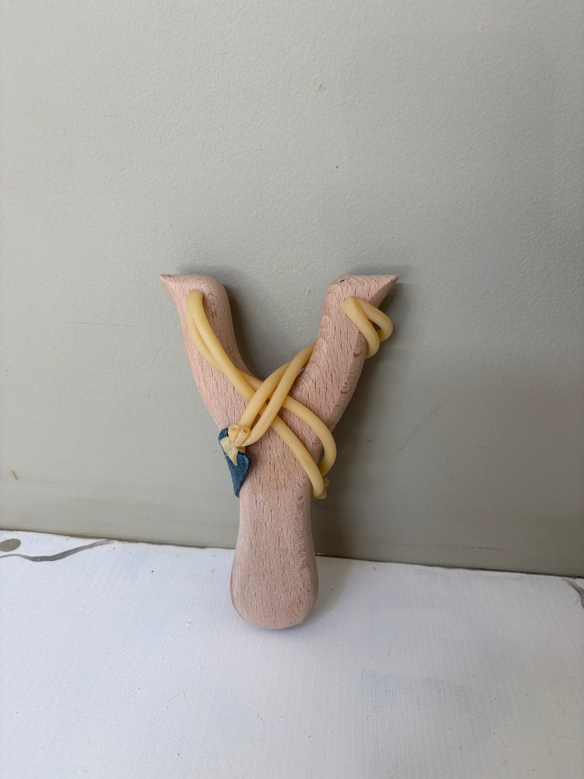 Wooden Slingshot with Felt Balls