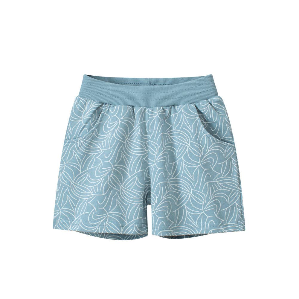 Summer Arrival Boys Cotton Casual Style Geometric Pattern Shorts: Blue / 100 (2-3Y)