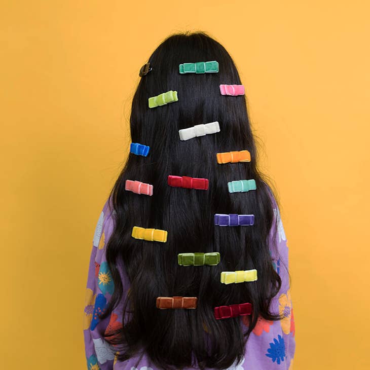 Vintage Velvet Hair Clips for Kids Velvet Bow Barrettes
