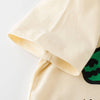 Boys’ Cartoon Alligator Print T-Shirt In European And American Style: Apricot / 100 (2-3Y)