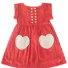 Coral Heart Gathered Dress: 5YEAR