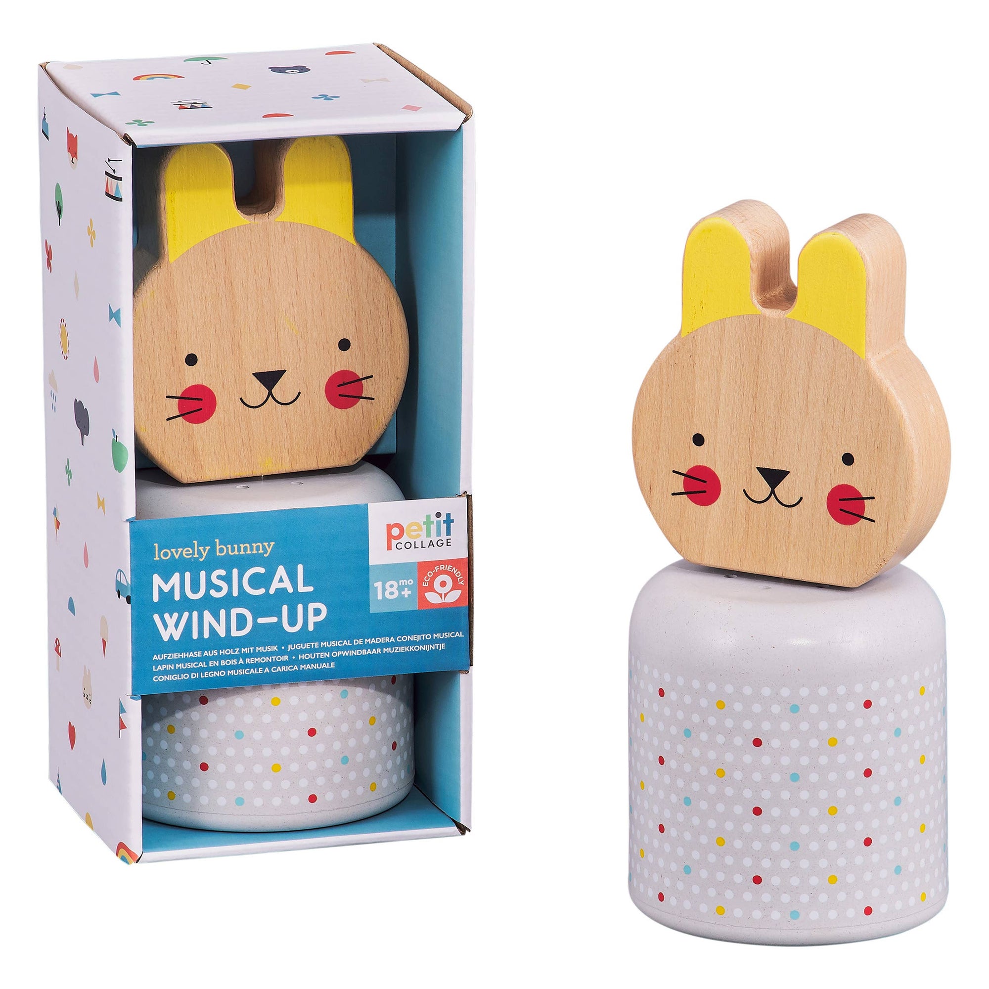 Wooden Wind-Up Musical Bunny