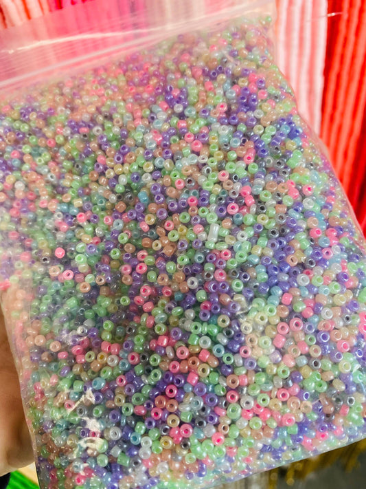 5, 000 Bright 2mm Waist Beads Seed Beads, Round Seed Beads, Beads For Mask Chains, Round Waist Beads In Packs, Bulk Glass Seed Bead For Jewelry