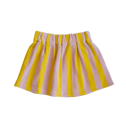 Knit Pink and Gold Stripe Skirt