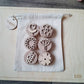 Wooden stamp set Flowers